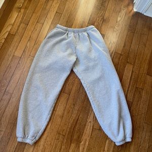 Los Angeles apparel cotton fleece high waist sweatpants size large heather gray